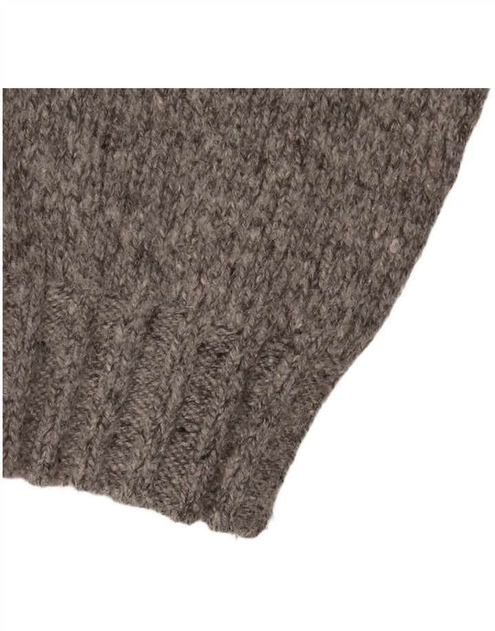 Męski sweter z okrągłym dekoltem White Stuff XL, szara, cętkowana wełna jagnięca