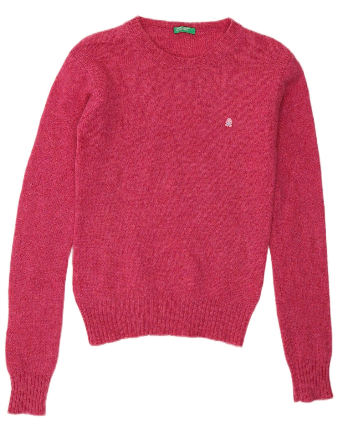 Damski sweter z okrągłym dekoltem Benetton UK 8, mały róż