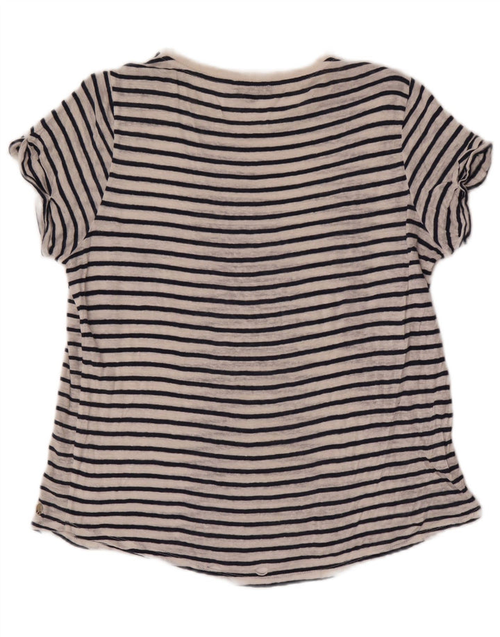 T-shirt damski Massimo Dutti Top UK 14 w średnie białe paski