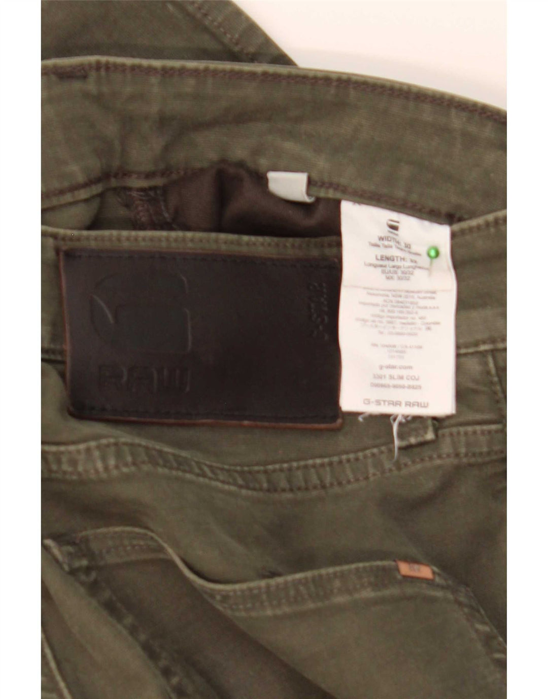 Męskie jeansy slim G-Star W30 L32, bawełna khaki