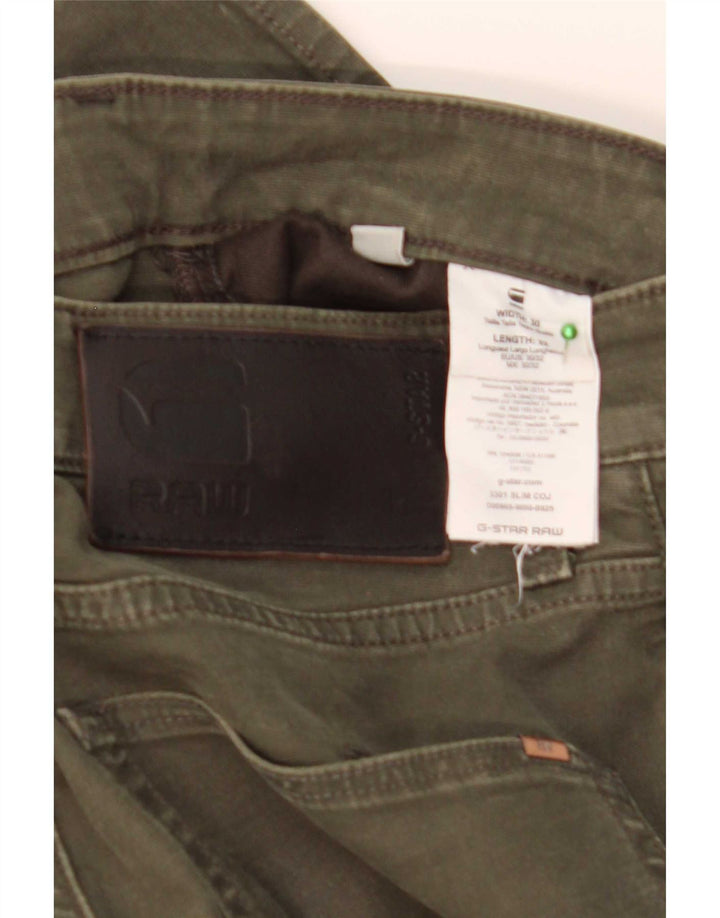 Męskie jeansy slim G-Star W30 L32, bawełna khaki
