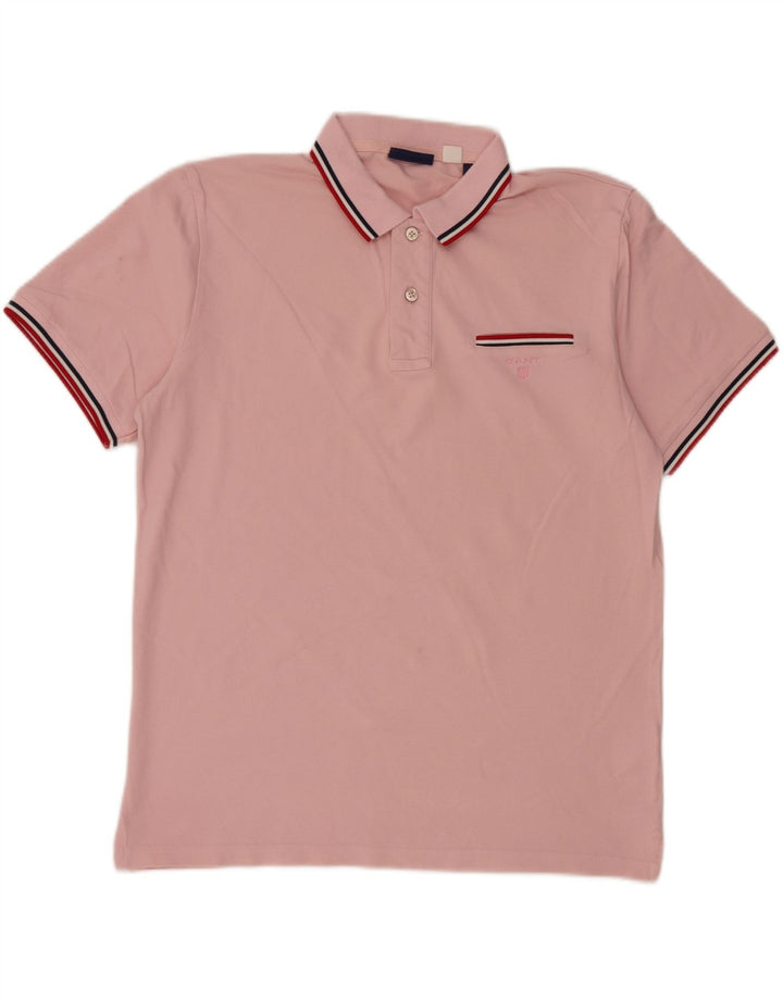 Męska koszulka polo GANT, średnia, różowa, bawełniana