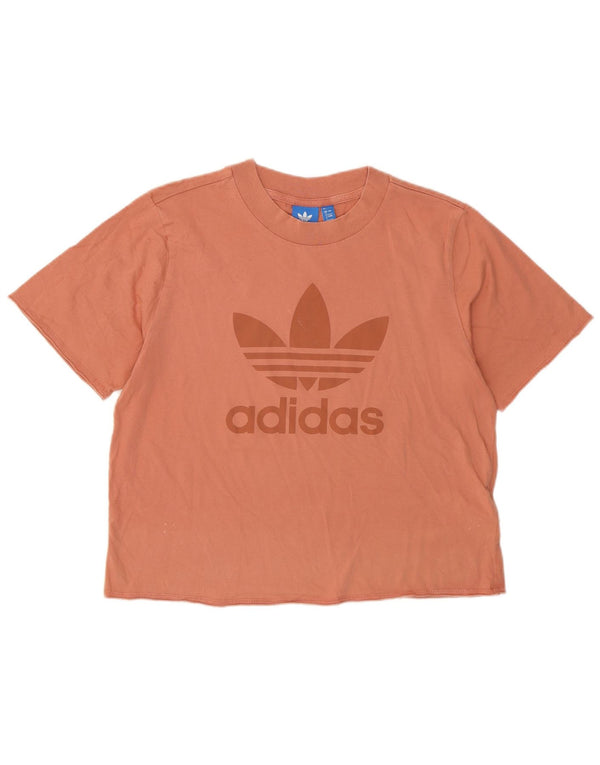 Damska koszulka Adidas Crop Graphic Top UK 8 Small Pink Cotton