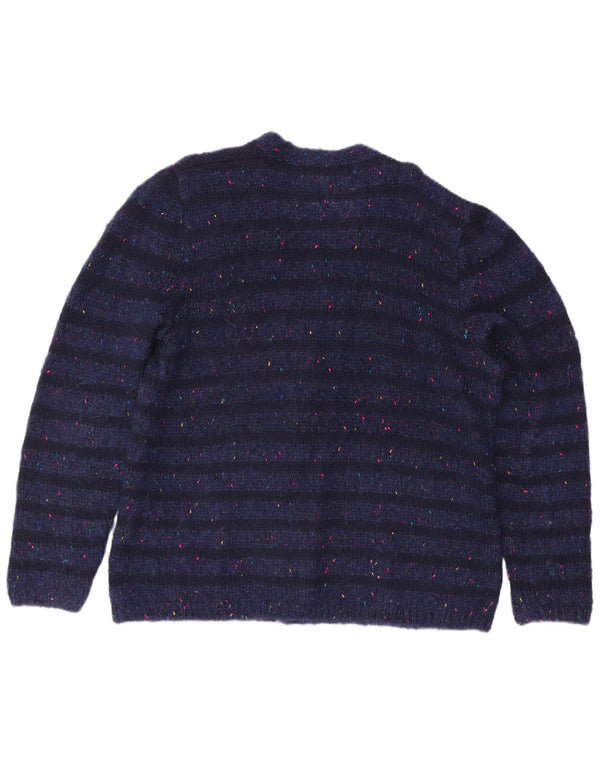 Sweter damski w stylu vintage, brytyjski 18 XL, granatowy, nakrapiany