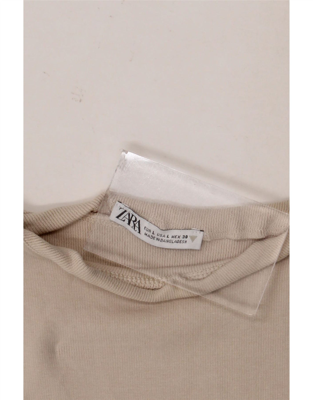 Damski krótki top Zara UK 14, duży, beżowy
