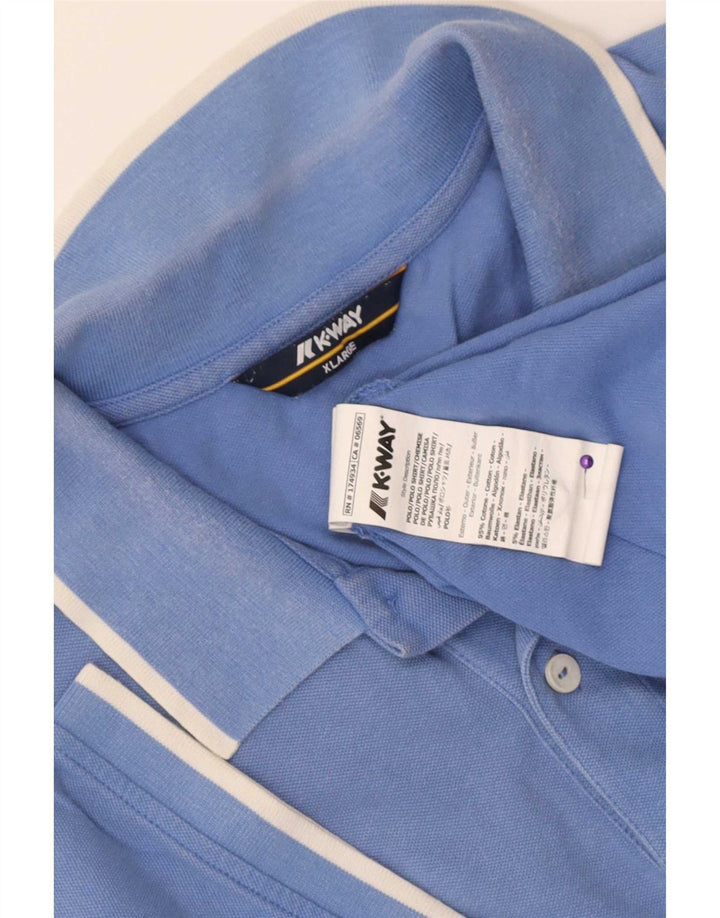 Męska koszulka polo K-Way XL, bawełniana w niebieskie paski