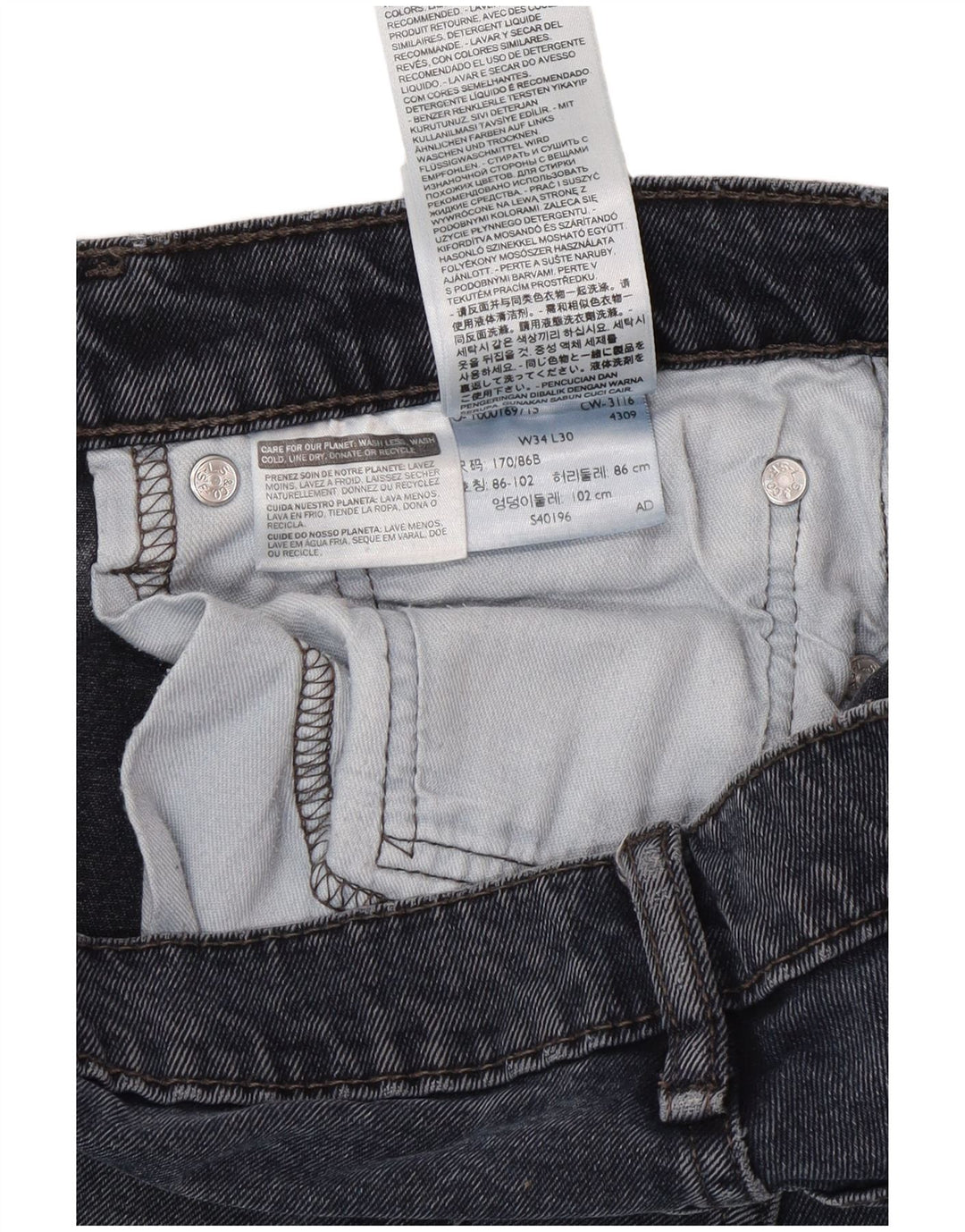 Męskie jeansy Levi's Slim W34 L30 Granatowa bawełna
