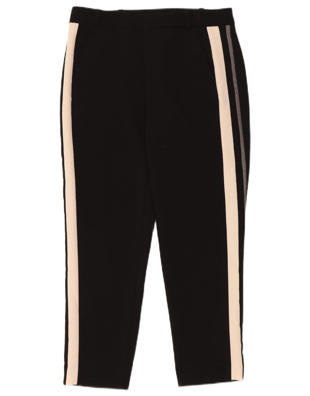 Damskie spodnie typu chino ZARA, małe, czarne, z blokami kolorów