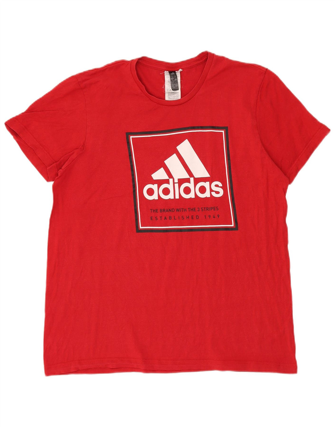 Męska koszulka z grafiką Adidas, bawełniana, średnia czerwona