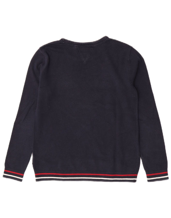 Chłopięcy sweter Tommy Hilfiger z okrągłym dekoltem, 11-12 lat, granatowy