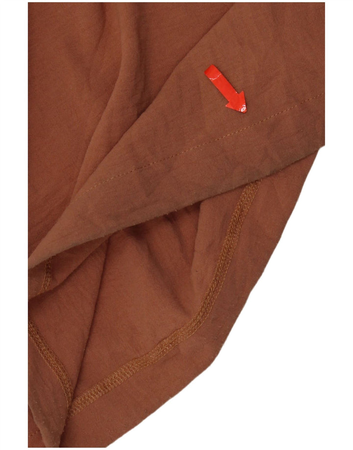 Damskie spodnie codzienne z szerokimi nogawkami Zara, duże W32 L32, brązowy poliester