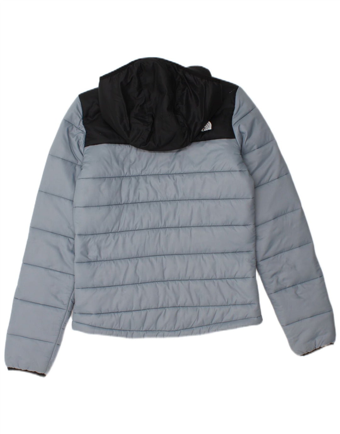 Damska ocieplana kurtka z kapturem THE NORTH FACE UK 6 XS, szary nylon w bloki kolorów