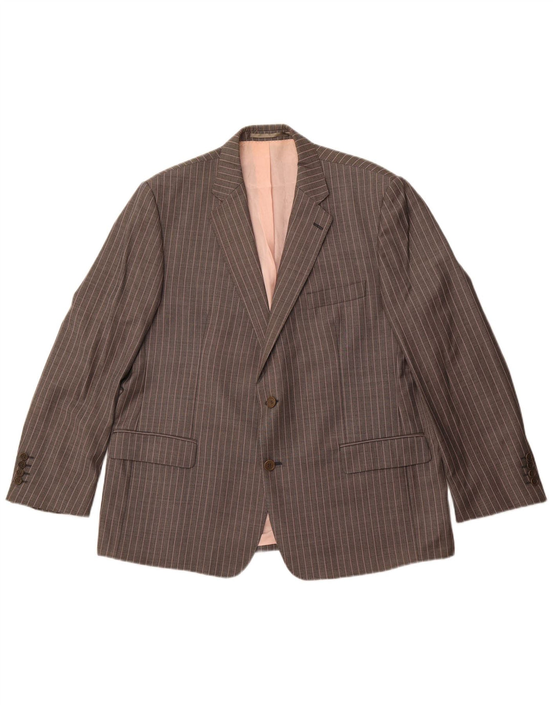 Męska marynarka zapinana na 2 guziki Magee IT 46, mała, szara, w prążki, nowa wełna