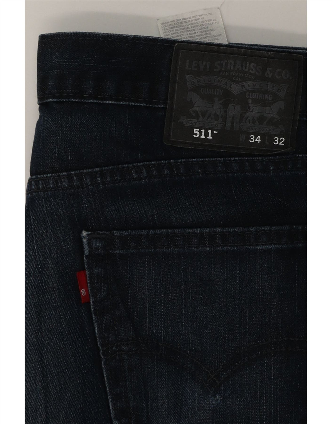 Męskie jeansy Levi's 511 Slim W34 L32 Granatowa bawełna