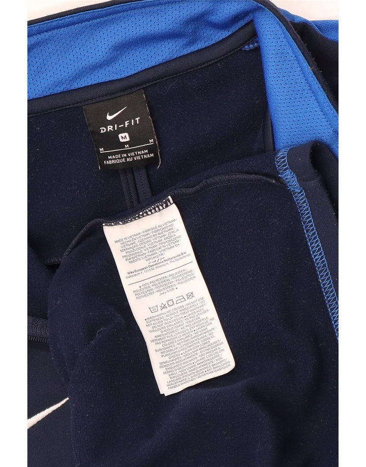 Męski sweter NIKE Dri Fit z zamkiem błyskawicznym, średni granatowy, blok kolorów
