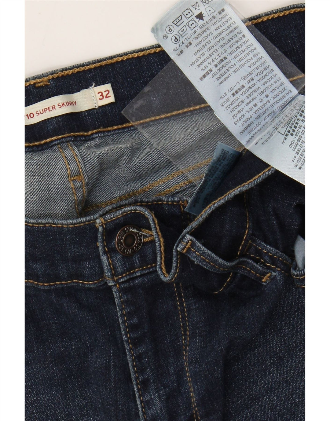 Damskie jeansy LEVI'S 710 Super Skinny W32 L30 Niebieskie bawełniane
