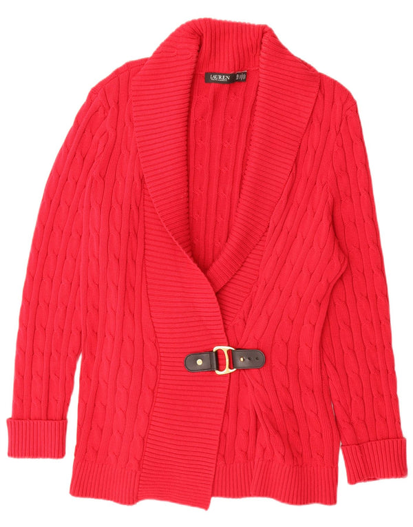 Damski sweter rozpinany Ralph Lauren o przedłużonym fasonie UK 18 XL, czerwona bawełna