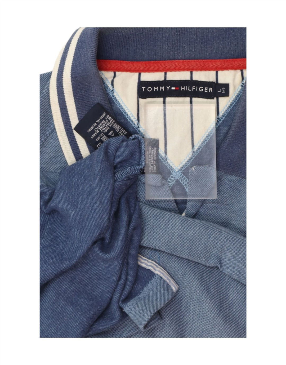 Męska koszulka polo TOMMY HILFIGER, duża, niebieska, bawełniana