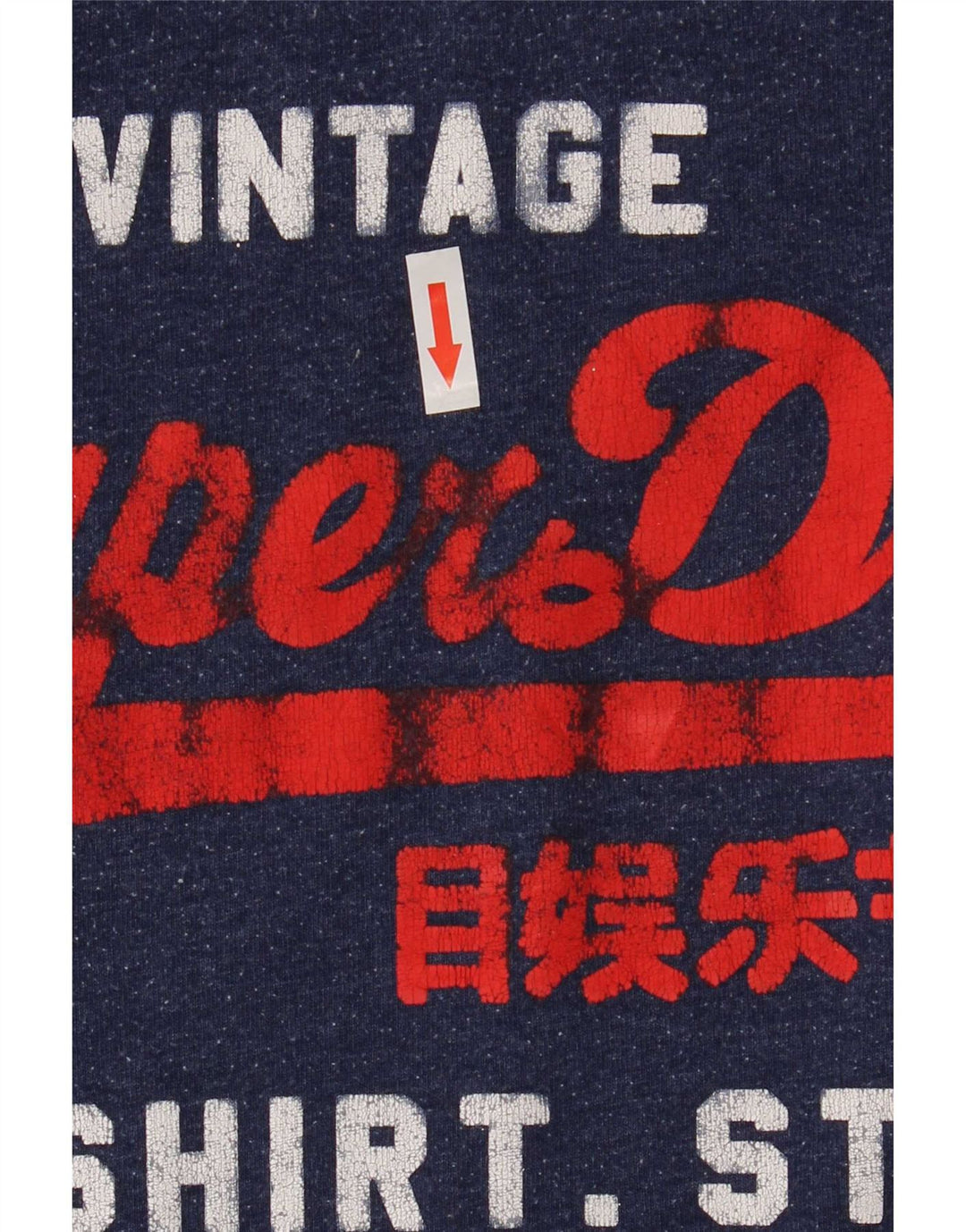 Męski T-shirt z grafiką Superdry, duży, niebieski, bawełniany