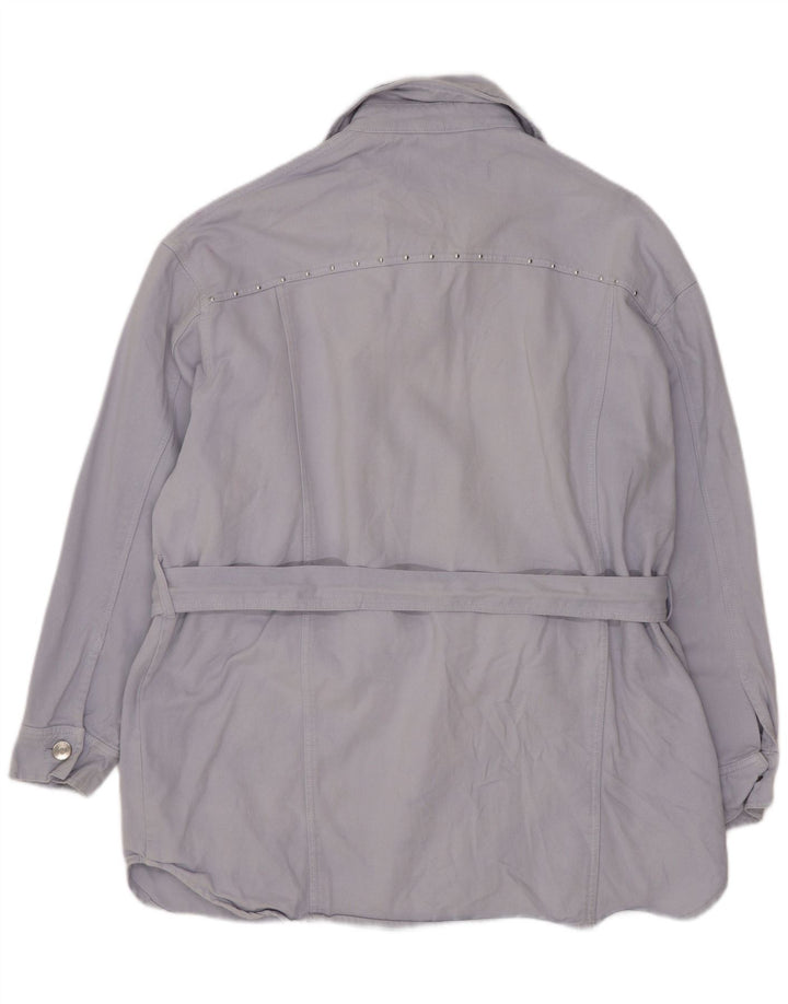 Damska kurtka oversize Zara UK 14, średnia niebieska, bawełniana