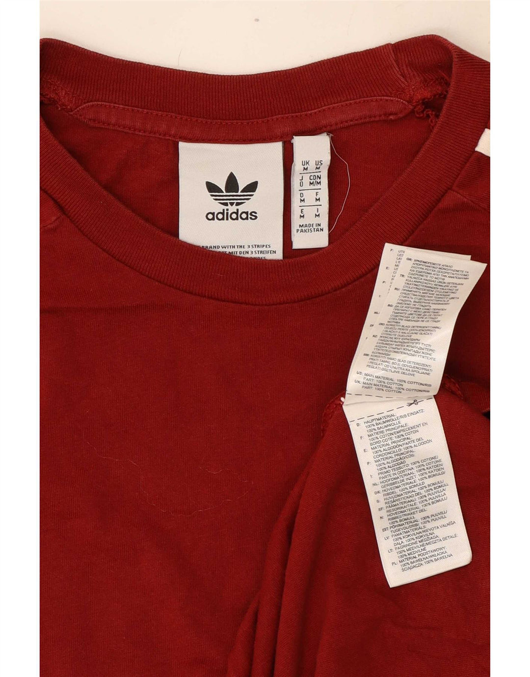 Adidas Męska koszulka Top Medium Burgundowa bawełna