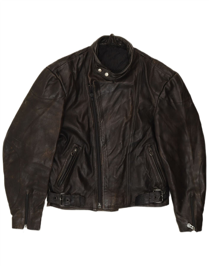 Męska skórzana kurtka wyścigowa Harro IT 52 XL, czarna skóra