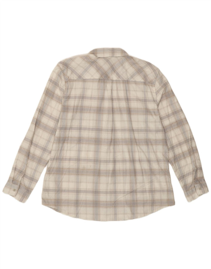 Damska koszula flanelowa Eddie Bauer UK 18 XL, bawełniana w białą kratę