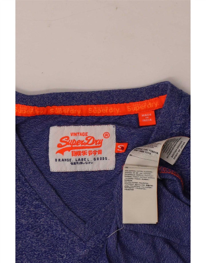 T-shirt męski Superdry, mały, niebieski, bawełniany w cętki