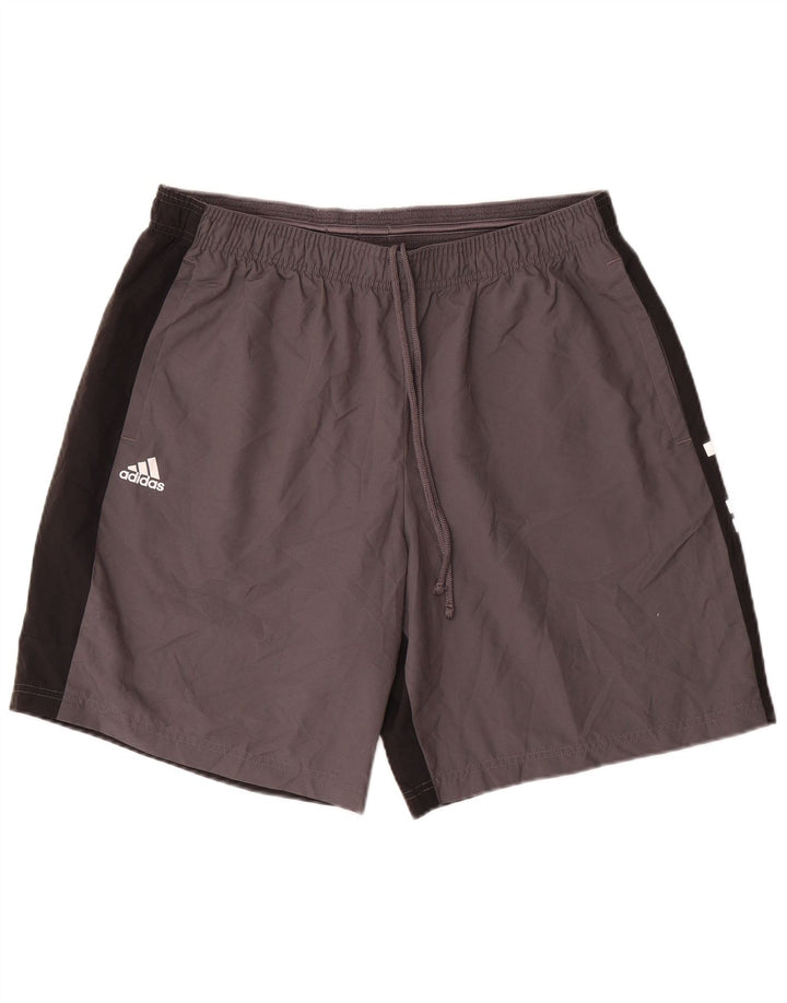 Męskie spodenki sportowe Adidas Graphic XL Szary poliester z blokami kolorów