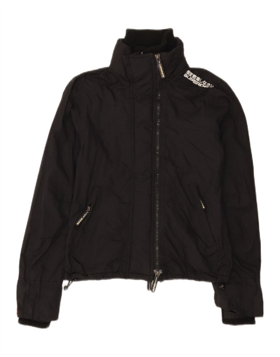 Damska kurtka przeciwdeszczowa Superdry Graphic UK 6 XS z czarnego nylonu