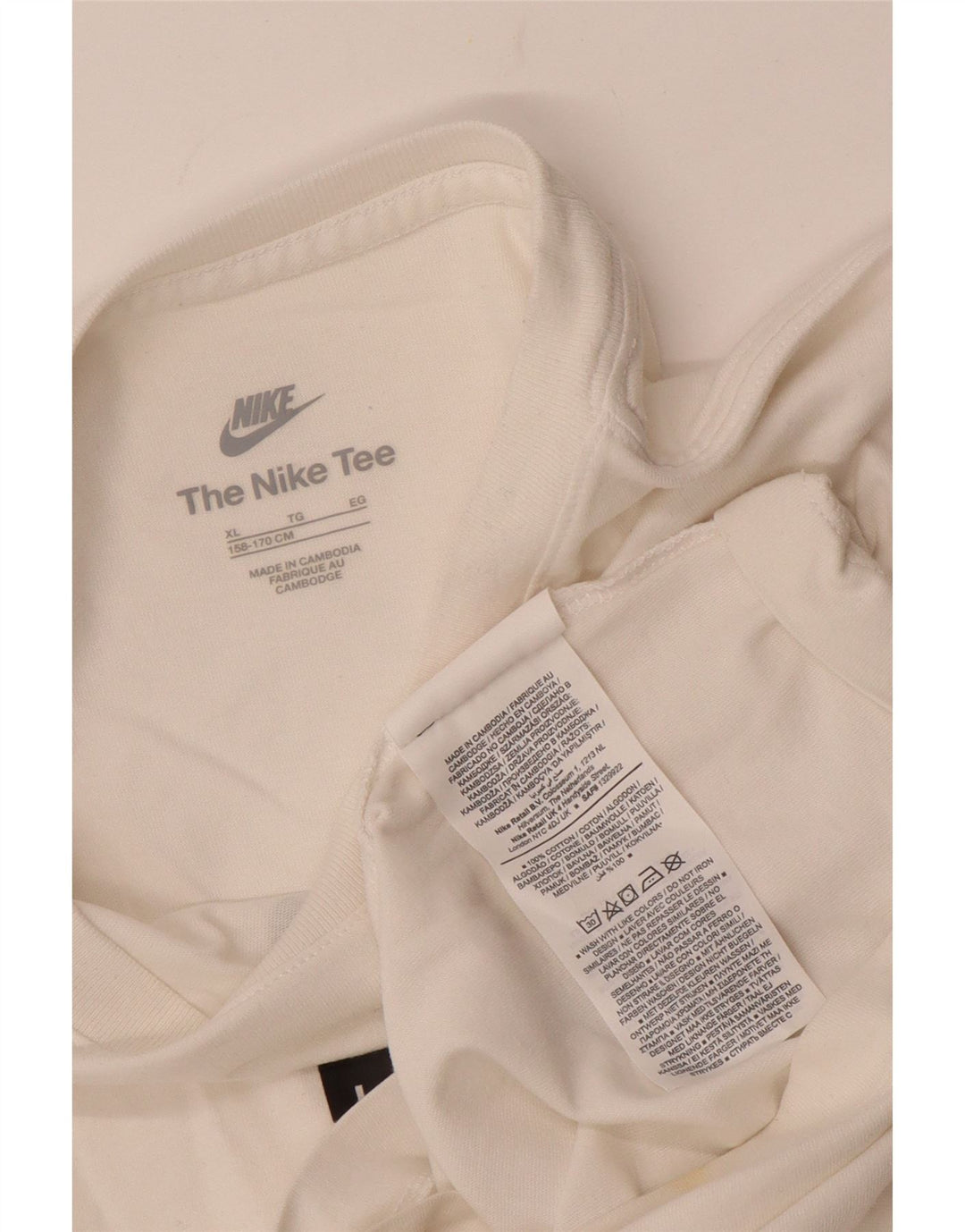 Chłopięcy T-shirt z grafiką NIKE, 13-14 lat, XL, biała, bawełniana