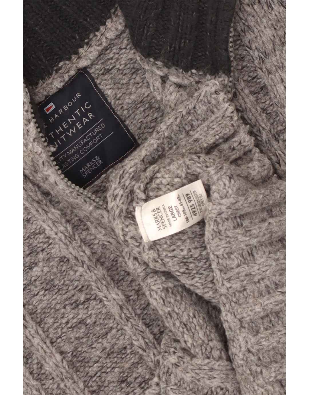 Męski sweter zapinany na zamek MARKS & SPENCER UK 41/43, duży, szary