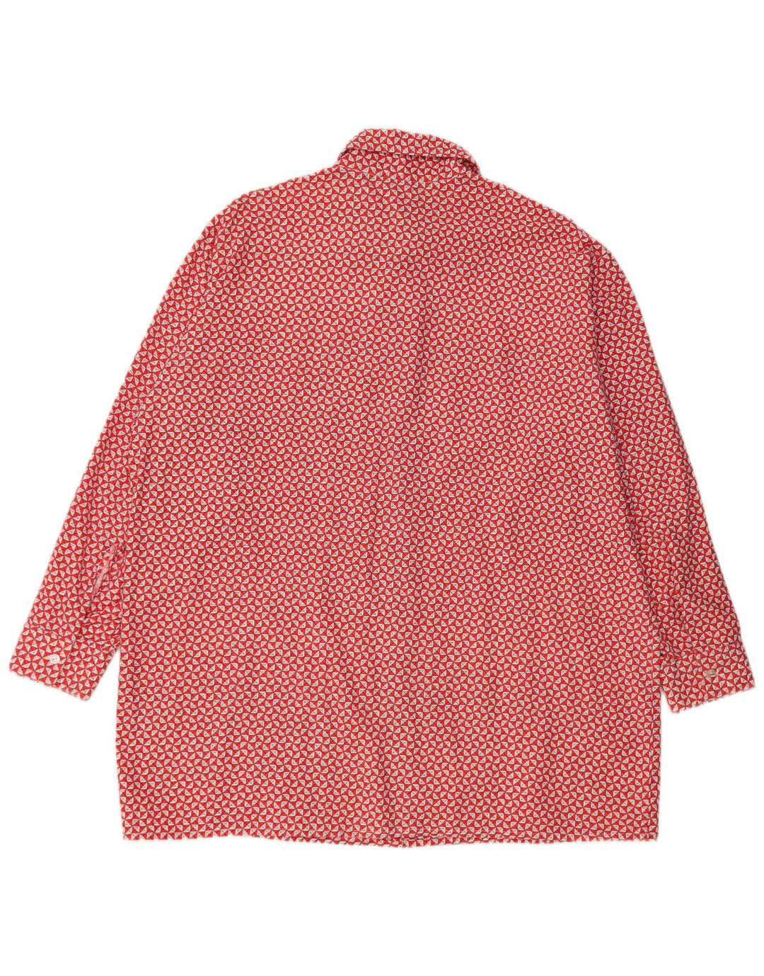 Koszula męska w stylu vintage, rozmiar 44 XL, czerwona geometryczna