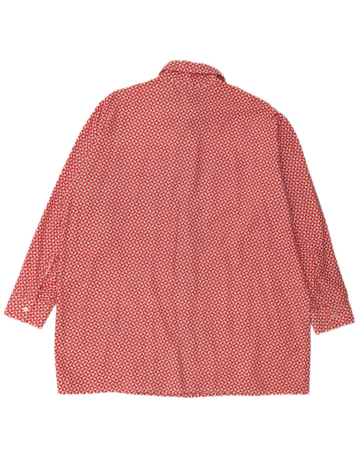 Koszula męska w stylu vintage, rozmiar 44 XL, czerwona geometryczna
