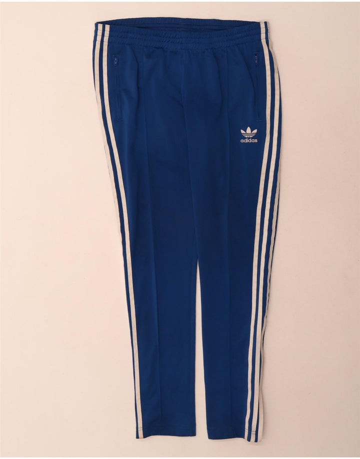 Damskie spodnie dresowe Adidas UK 14, duże, niebieskie, poliestrowe