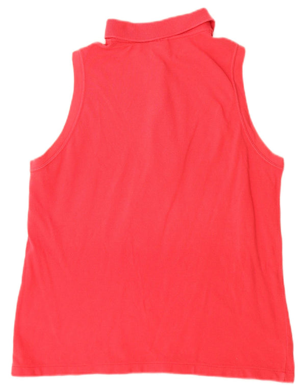 Damska koszulka polo bez rękawów LACOSTE, rozmiar 44, duża, różowa, bawełniana