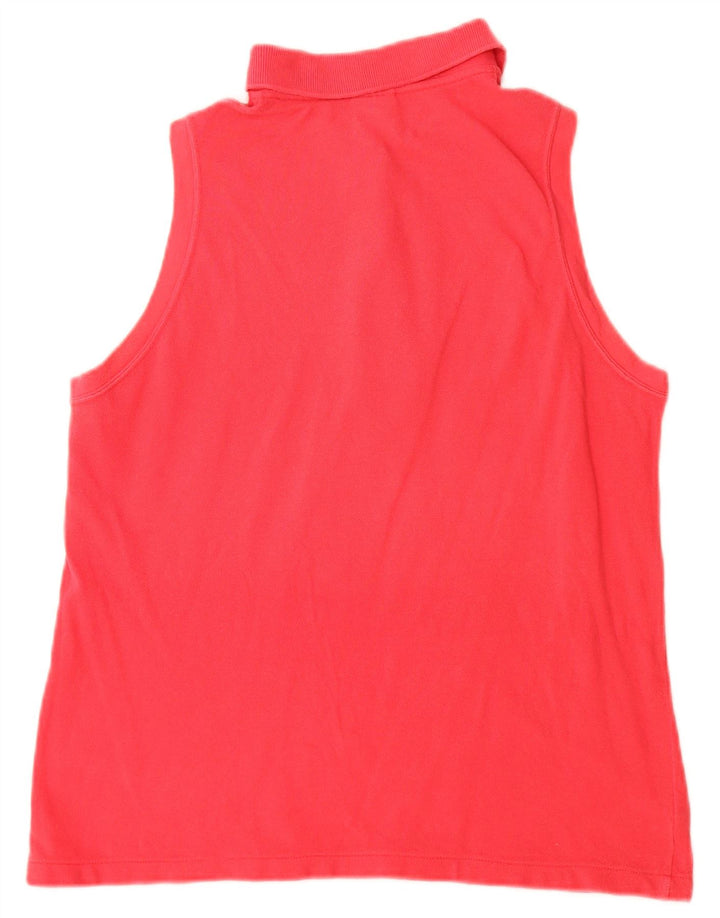 Damska koszulka polo bez rękawów LACOSTE, rozmiar 44, duża, różowa, bawełniana