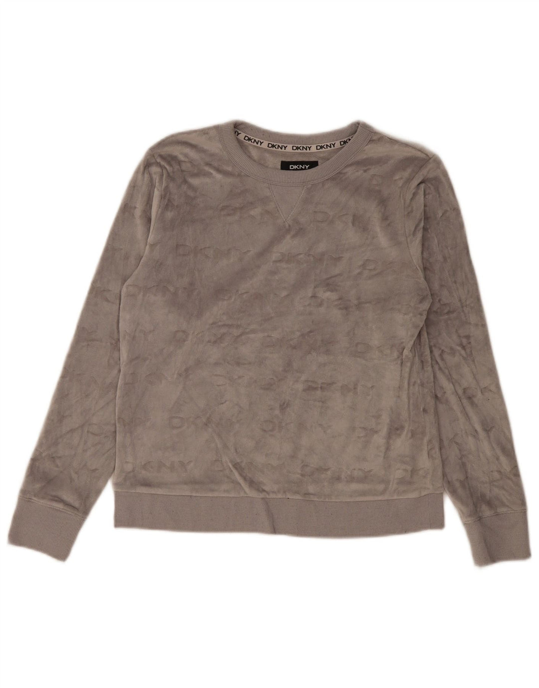 Damska bluza dresowa Dkny z grafiką welurową UK 10, mały, szary poliester