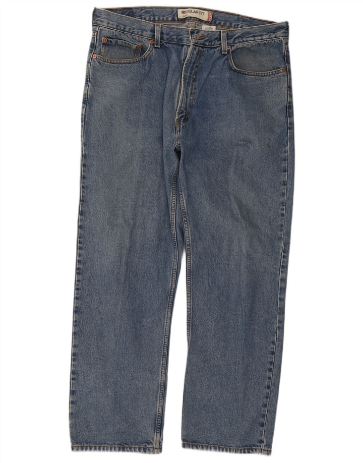 Męskie jeansy Levi's 505 o regularnym kroju W38 L30 Niebieska bawełna