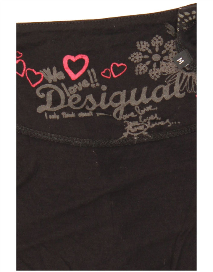 Damska bluzka oversize Desigual z grafiką UK 14, średnia czarna geometryczna