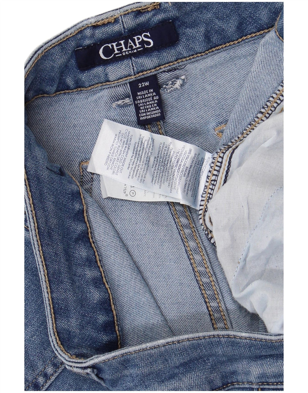 Damskie dżinsy Capri Chaps US 22 3XL W44 L21 Niebieska bawełna