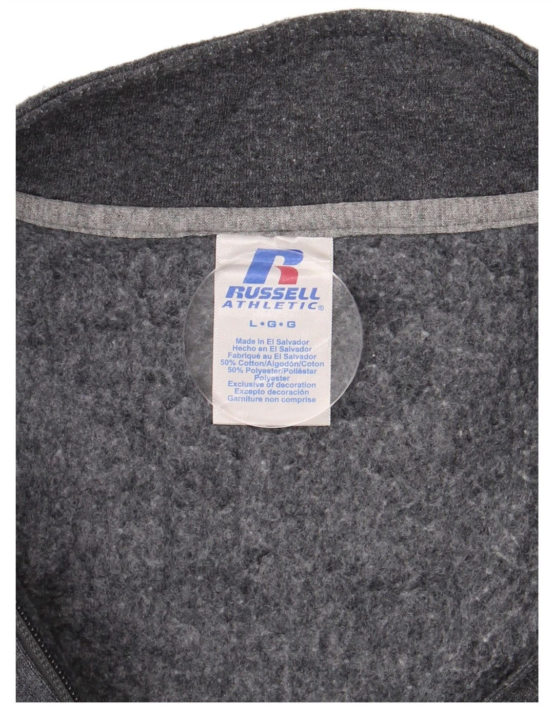 Męska bluza z zamkiem błyskawicznym RUSSELL ATHLETIC, duża, szara, bawełniana