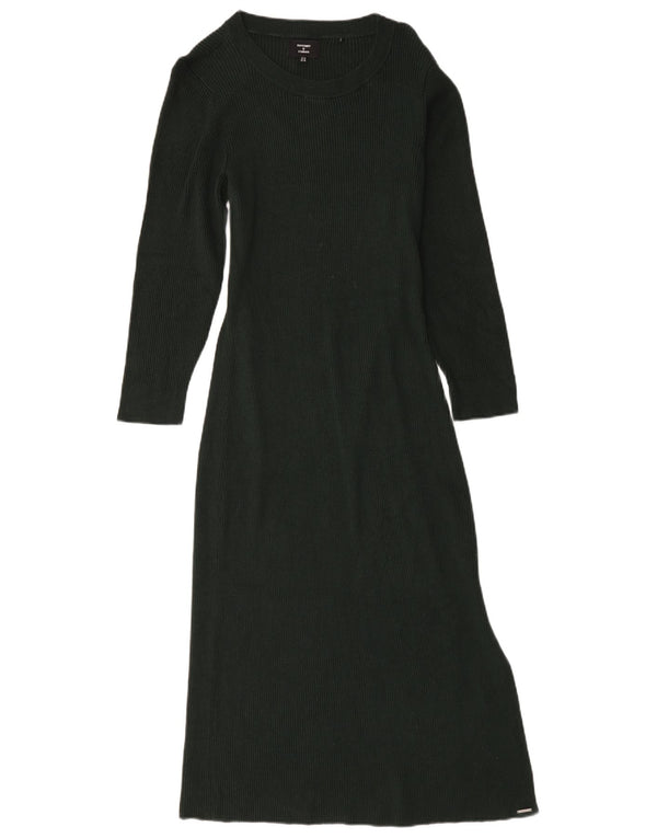 Superdry Womens Long Sleeve Jumper Dress UK 16 Large Green Viscose