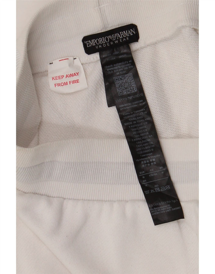Męskie spodenki sportowe EMPORIO ARMANI, średnia biała bawełna