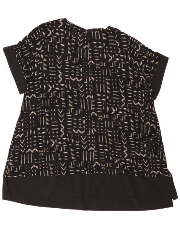 Marks & Spencer Damska sukienka-tunika UK 24 4XL Czarna geometryczna wiskoza