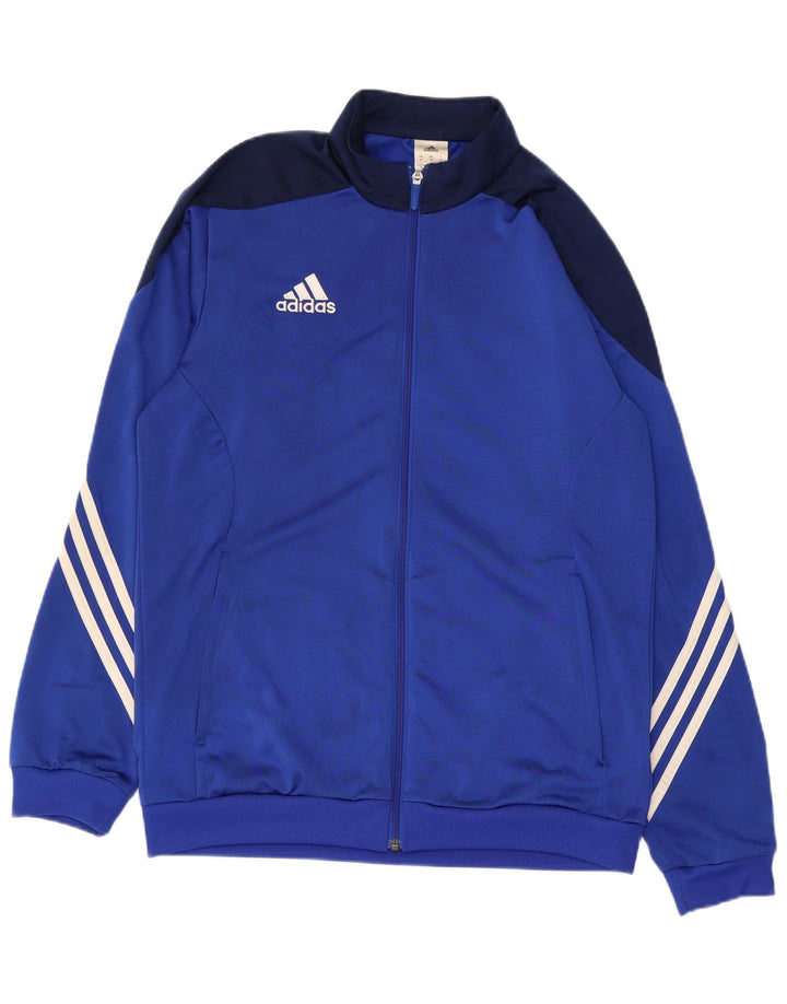 ADIDAS Mens Tracksuit Top Jacket Medium Blue Colourblock Polyester