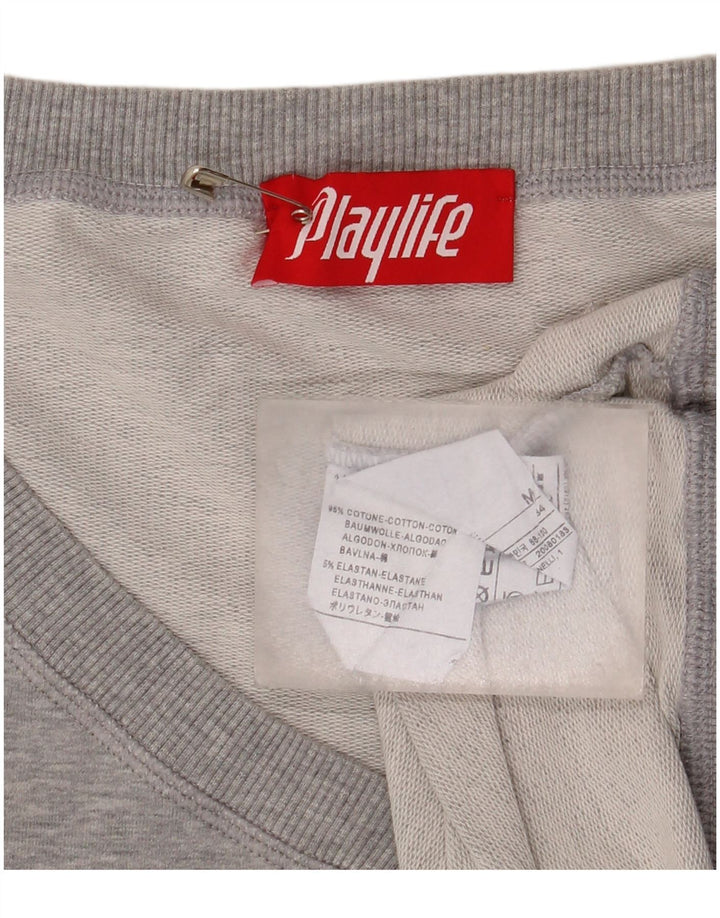 Sweter damski Playlife UK 14, średnioszary, bawełniany