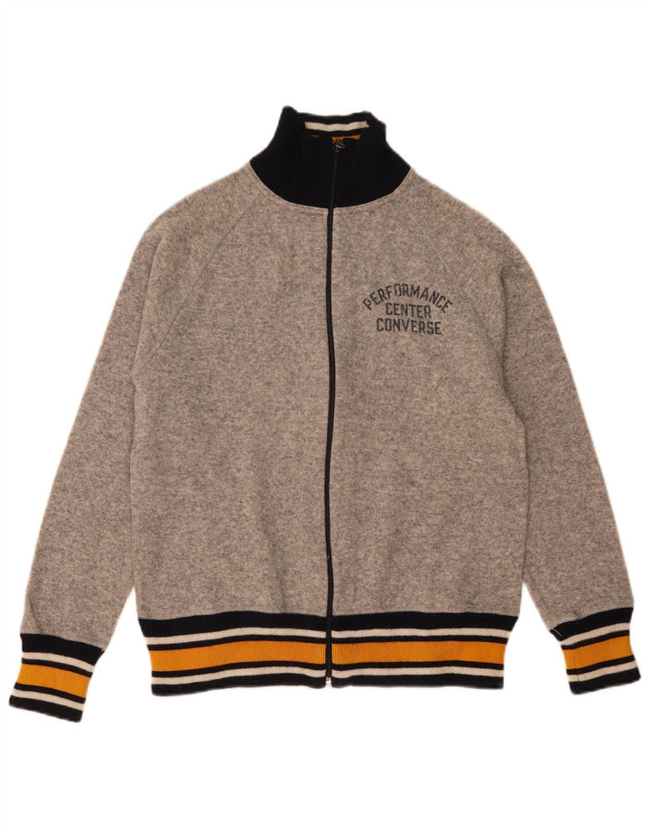 Męski sweter Converse Graphic Cardigan w małych szarych blokach kolorów