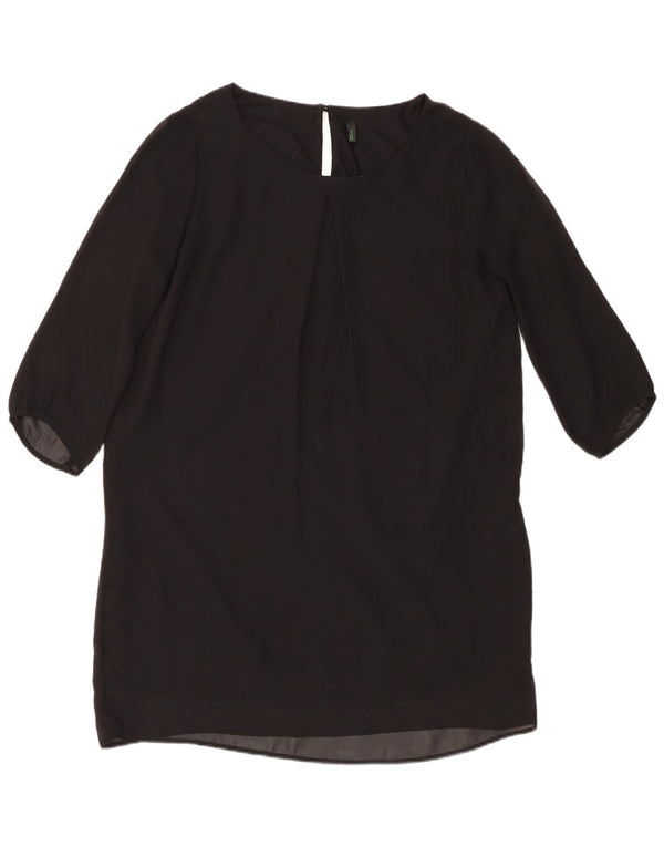 Damska sukienka koszulowa z rękawem 3/4 Benetton UK 18 XL czarna