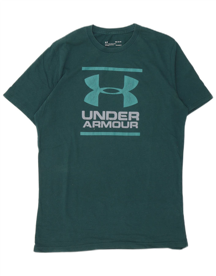 Męska koszulka z grafiką Under Armour, średnia, zielona bawełna